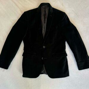 Black/Dark Green Velvet Blazer Jacket